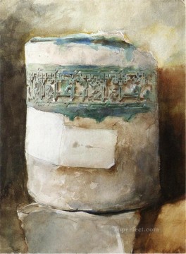  Persian Oil Painting - Persian Artifact with Faience Decoration John Singer Sargent